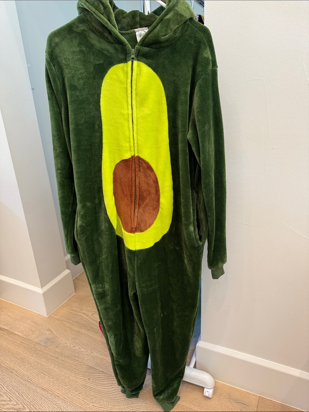 Women’s Size S Green Avocado One-Piece Hoodie Romper